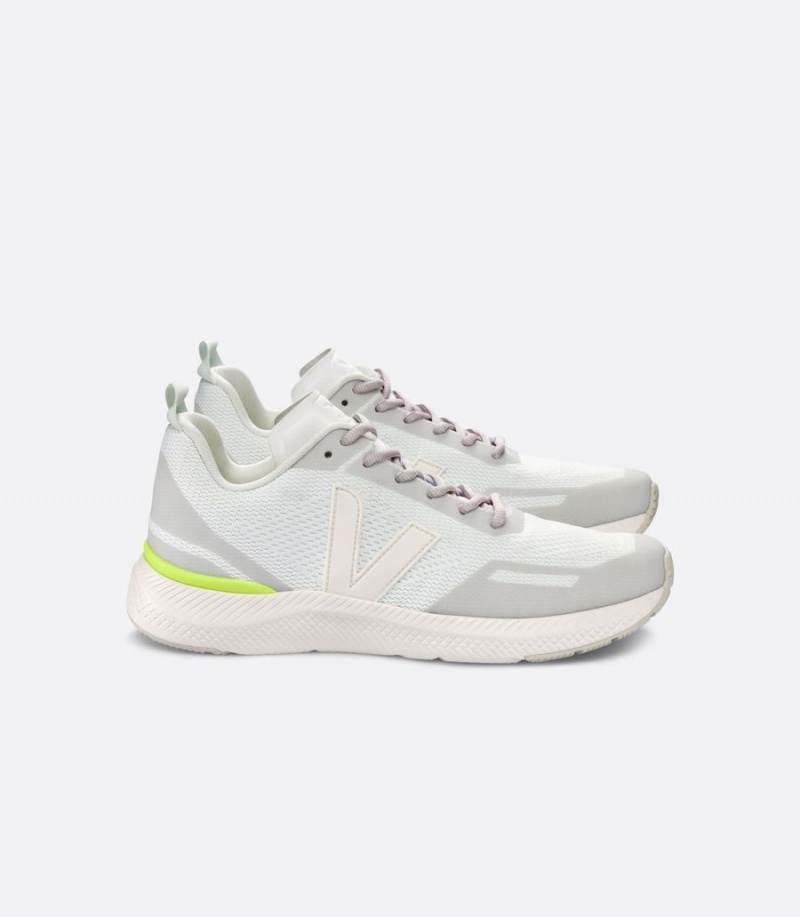 Women\'s Veja Impala Engineered-mesh Frost Cream Running Shoes White Grey Green | MTD9521VU