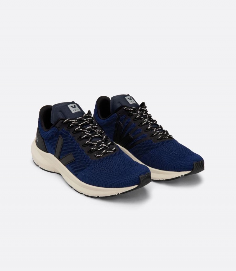 Women's Veja Marlin Lt V-knit Nil Running Shoes Blue Black | GWZ74HY