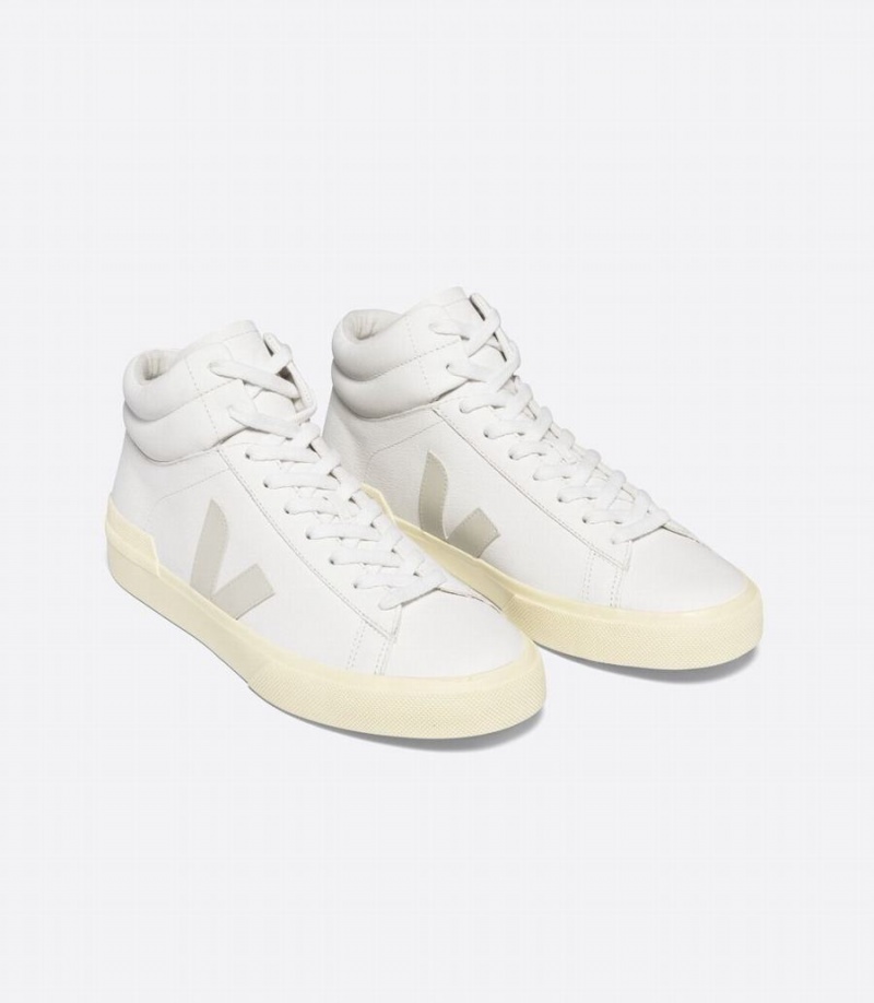 Women's Veja Minotaur Chromefree Leather High-Top Sneakers White | TQX733CV