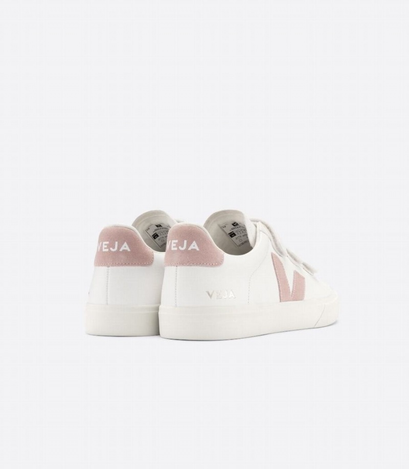 Women's Veja Recife Chromefree Leather Babe Low-Top Sneakers White Pink | DPO3537ZK