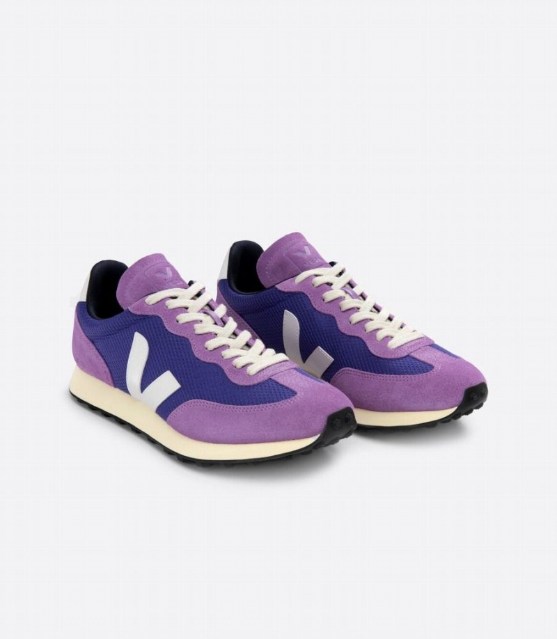 Women's Veja Rio Branco Alveomesh Running Shoes Purple White | BRL359CC