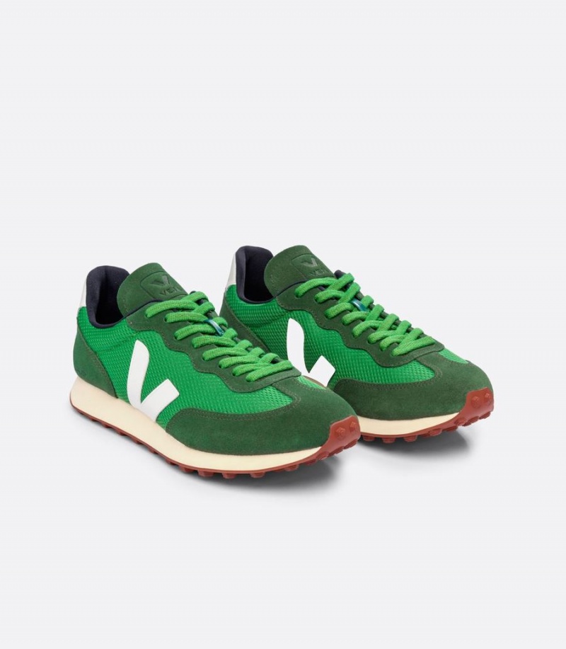 Women's Veja Rio Branco Alveomesh Running Shoes Green White | XDK597OR