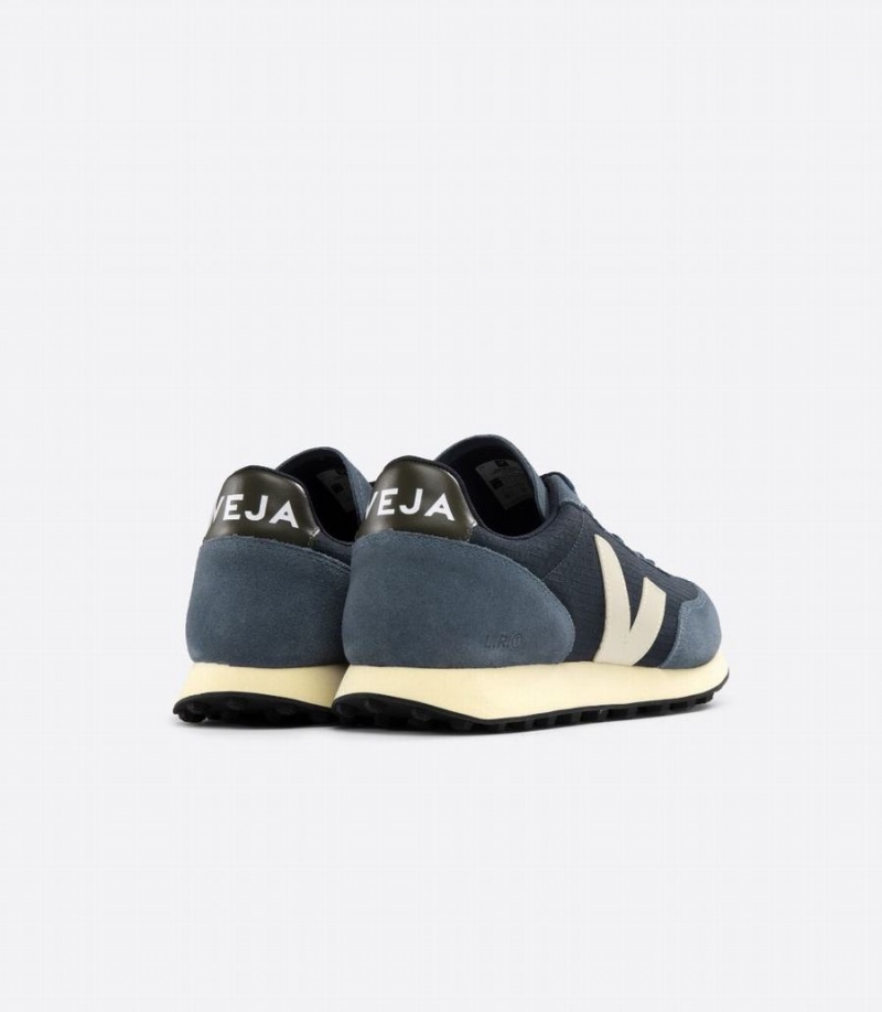 Women's Veja Rio Branco Ripstop Boat Running Shoes Blue Black | BEW262DO