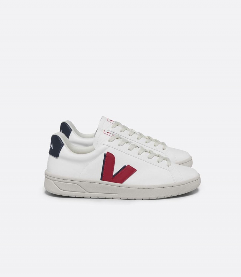 Women\'s Veja Urca Cwl Pekin Boat Low-Top Sneakers White Red Black | VPM7850IE