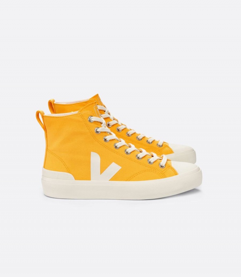 Women\'s Veja Wata II Canvas Oasis High-Top Sneakers Yellow | CZP2737UJ