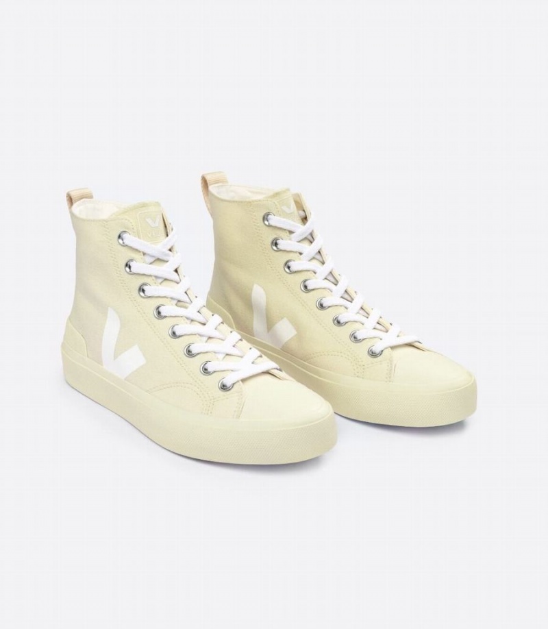 Women's Veja Wata II Canvas Sole High-Top Sneakers Light Yellow | LMG10067BK