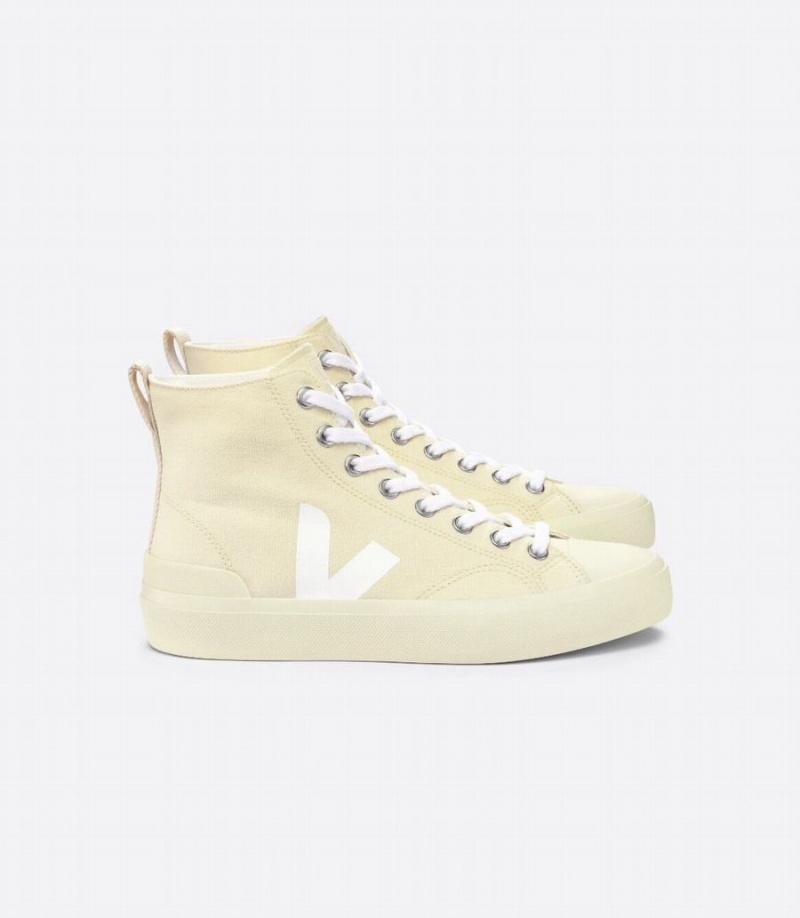 Women\'s Veja Wata II Canvas Sole High-Top Sneakers Light Yellow | LMG10067BK