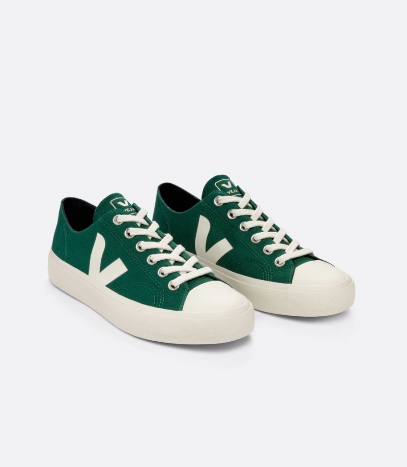 Women's Veja Wata II Low Canvas Poker Low-Top Sneakers Green | RSY4475UJ