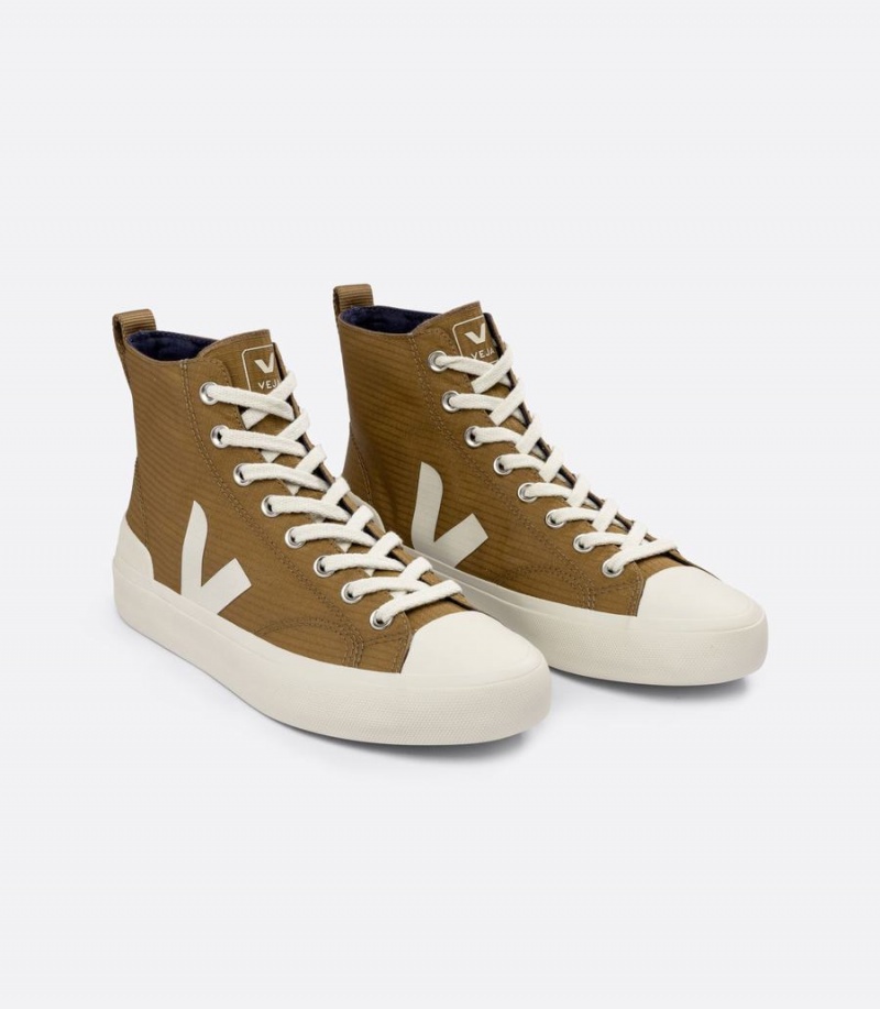 Women's Veja Wata II Ripstop High-Top Sneakers Brown White | DDC4797VC